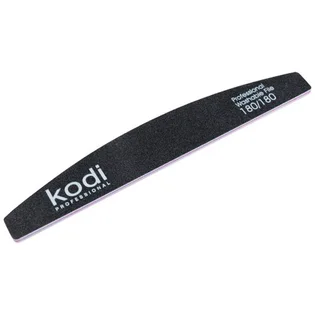 Пилка Kodi Professional для нігтів півмісяць чорна, 180/180, #37, 1 шт