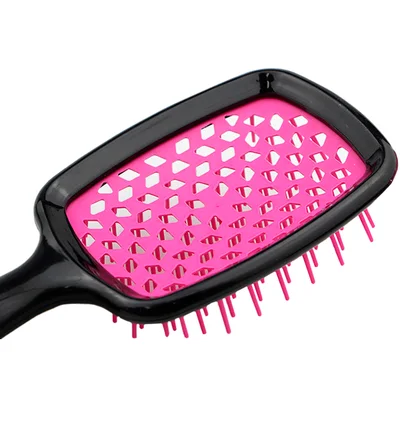 Гребінець для волосся Hollow Comb, малинова середина, чорна ручка