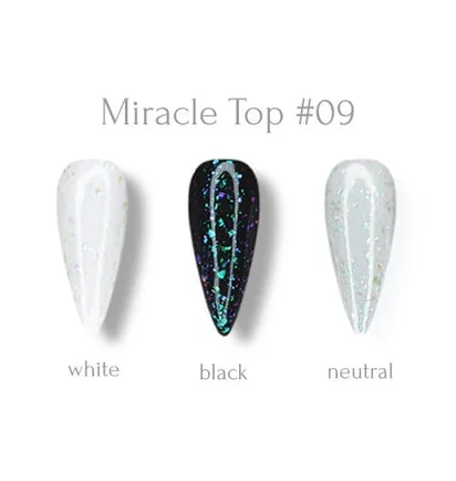 Топ для нігтів з поталлю без липкого шару Adore Professional Miracle Top №09 Blue Yuki, UV-фільтр, 7.5 мл