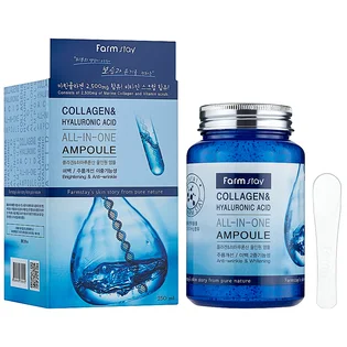 Ампульна сироватка для обличчя FarmStay Collagen & Hyaluronic Acid All-In-One Ampoule, 250 мл