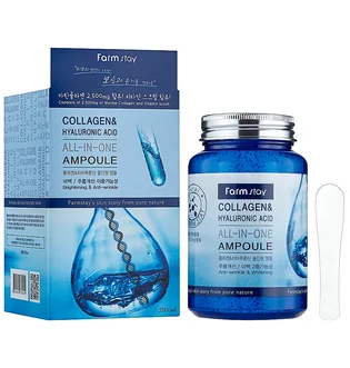 Ампульна сироватка для обличчя FarmStay Collagen & Hyaluronic Acid All-In-One Ampoule, 250 мл