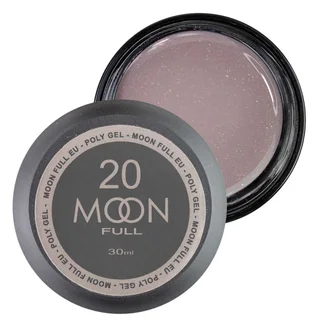 Nail Extension Polygel Moon Full #20, beige with shimmer, 30 ml