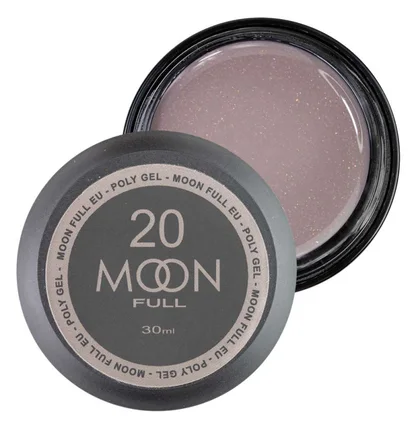 Nail Extension Polygel Moon Full #20, beige with shimmer, 30 ml