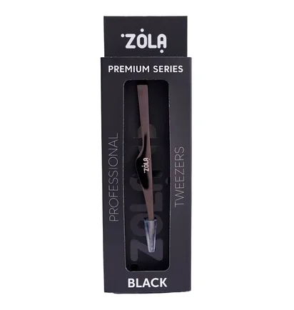 Скошенный пинцет для бровей ZOLA премиум, Black