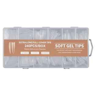 Гелеві тіпси прозорі Soft Gel Tips, Brown, 240 шт