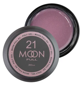 Nail Extension Polygel Moon Full #21, pink with shimmer, 30 ml