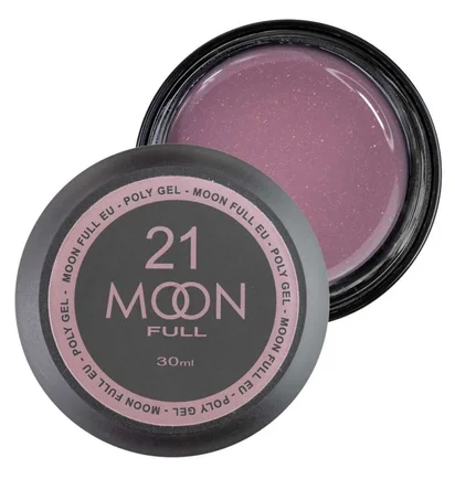 Nail Extension Polygel Moon Full #21, pink with shimmer, 30 ml
