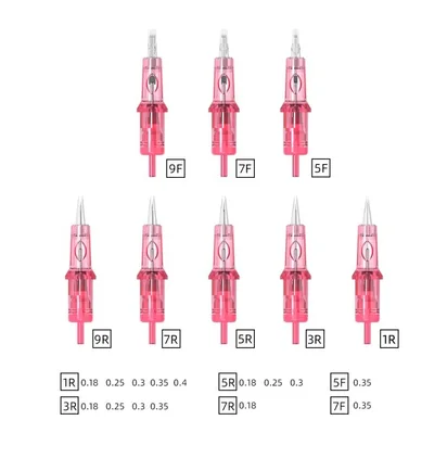 Набір картриджів для татуажу Ambition Pink 0601RL, 0.20 мм, 20 шт