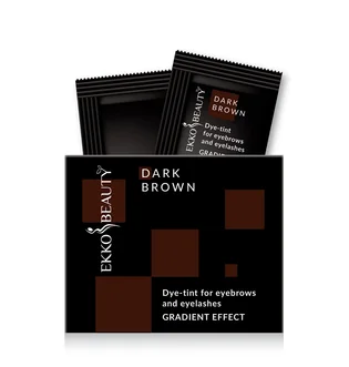 Краска-тинт для бровей и ресниц Ekko Beauty Gradient Effect, Dark Brown, 3 мл