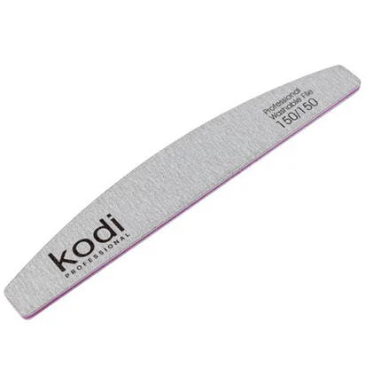 Пилка Kodi Professional для нігтів півмісяць сіра, 150/150, #91, 1 шт