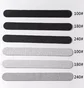 Adhesive Abrasive Nail File Refill, for rectangular base, 180×20 mm, 180 grit, black, 50 pcs