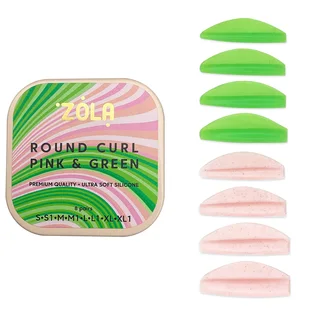 Валики для ламінування ZOLA Round Curl, Pink and Green, 8 пар