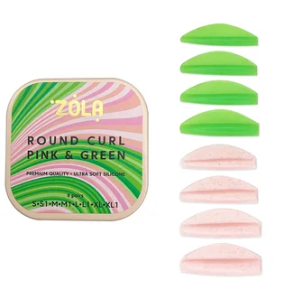 Валики для ламінування ZOLA Round Curl, Pink and Green, 8 пар