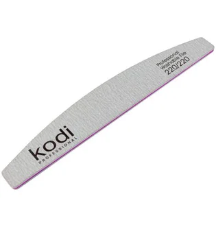 Пилка Kodi Professional для нігтів півмісяць сіра, #93, 220/220 гріт, 1 шт
