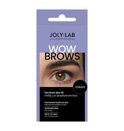 Zestaw do farbowania brwi JolyLab Wow Brows Black 1.0, 15 ml