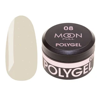 Полігель Moon Full для нарощування нігтів Poly Gel #08, нюдовий з шиммером, 15 мл