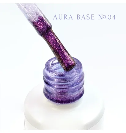 База-хамелеон з шиммером для нігтів Adore Professional Aura Base №04, бузкова, 8 мл