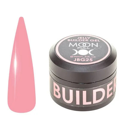 Żel-galaretka do przedłużania paznokci Moon Full Builder #25, delikatny różowy półprzezroczysty, 30 ml