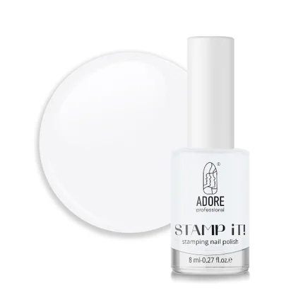 Лак для стемпінгу Adore Professional Stamp It №01 Cocco, білий, 8 мл