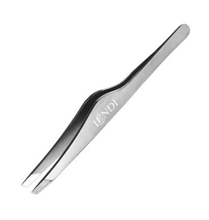 Скошений пінцет для брів Lendi, Silver