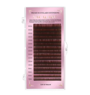 Eyelashes Nagaraku New generation Brown, curl C, thickness 0.10, length 13 mm, 16 lines