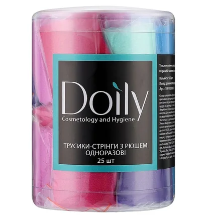 Трусики-стрінги Doily з рюшем для спа різнокольорові, 25 шт