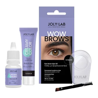Zestaw do farbowania brwi JolyLab Wow Brows Black 1.0, 15 ml