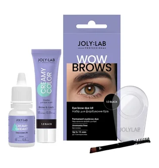 Набор для окрашивания бровей JolyLab Wow Brows Black 1.0, 15 мл