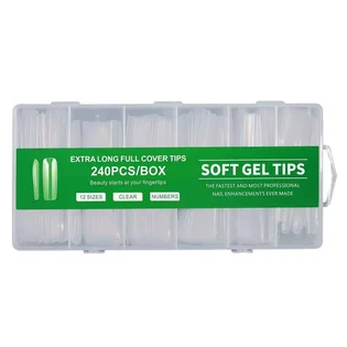 Гелевые типсы прозрачные Soft, Green, 240 шт