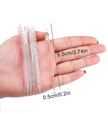 Orange Wood Sticks, with glitter, green, 100 pcs