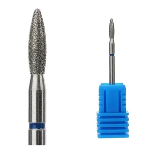 Алмазна фреза Kraken Nails, полум'я, з синьою насічкою, 2.3×8.0 мм