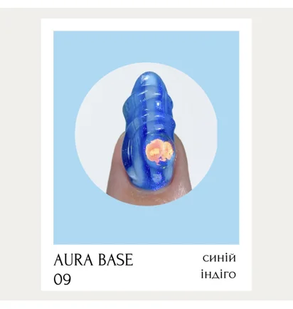База-хамелеон з шиммером для нігтів Adore Professional Aura Base №09, синя індиго, 8 мл