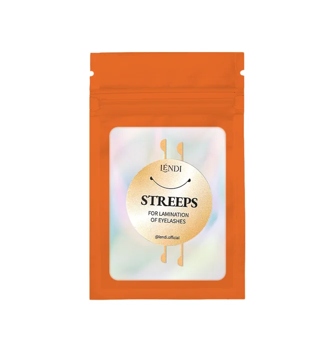 Стрипси для ламінування вій Lendi Streeps for lamination of eyelashes, оранжеві