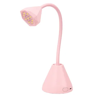 Лампа UV/LED для сушіння нігтів рожева на акумуляторі та USB, 5 Вт