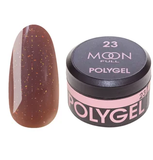 Nail Extension Polygel Moon Full #23, beige-pink with shimmer, 15 ml