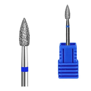 Алмазна фреза Kraken Nails, конус, з синьою насічкою, 2.5×6.0 мм