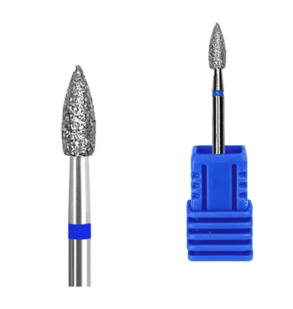 Алмазна фреза Kraken Nails, конус, з синьою насічкою, 2.5×6.0 мм