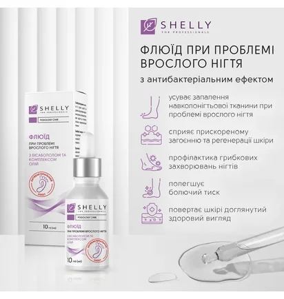 Флюїд проти врослого нігтя Shelly, з антибактеріальним ефектом, 10 мл