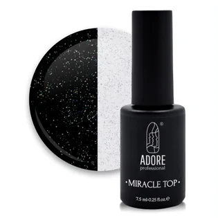 Топ для нігтів з блискітками без липкого шару Adore Professional Miracle Top №05 Holographic Shimmer, UV-фільтр, 7,5 мл