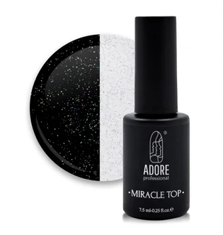 Топ для нігтів з блискітками без липкого шару Adore Professional Miracle Top №05 Holographic Shimmer, UV-фільтр, 7,5 мл