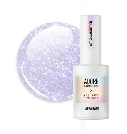 База-хамелеон з шиммером для нігтів Adore Professional Aura Base №04, бузкова, 8 мл