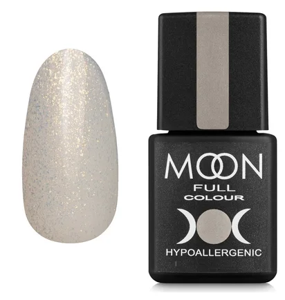 Гель-лак Moon Full Opal Color Gel Polish #501, безбарвний напівпрозорий з дрібним золотистим шиммером, 8 мл