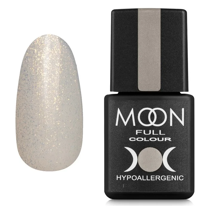 Гель-лак Moon Full Opal Color Gel Polish #501, безбарвний напівпрозорий з дрібним золотистим шиммером, 8 мл