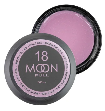 Nail Extension Polygel Moon Full #18, pink marshmallow with shimmer, 30 ml