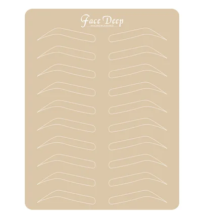 Тренувальний килимок Face Deep, з ескізом брів, білий, 14×18.7 см