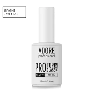 Топ для світлих відтінків нігтів без липкого шару Adore Professional Pro Classic Top UV, 15 мл