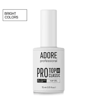 Топ для світлих відтінків нігтів без липкого шару Adore Professional Pro Classic Top UV, 15 мл