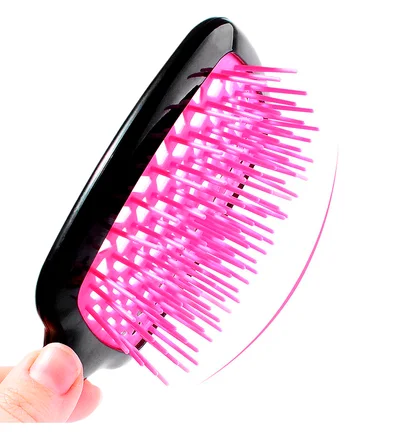 Гребінець для волосся Hollow Comb, малинова середина, чорна ручка