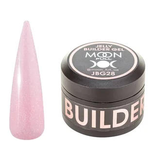 Żel-galaretka do przedłużania paznokci Moon Full Builder #28, delikatny różowy półprzezroczysty ze shimmerem, 30 ml