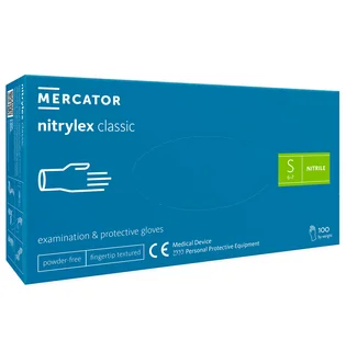 Rękawiczki nitrylowe Nitrylex, niebieskie, rozmiar S, 100 szt